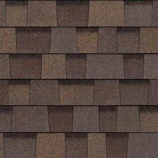 Asphalt shingle swatch in Teak